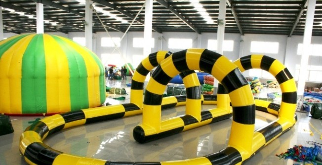 Indoor Blow Up Go-Kart Course in Argoed